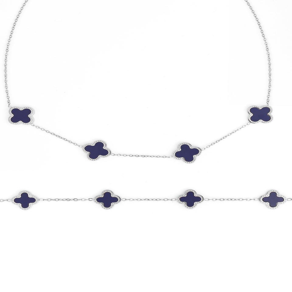 Say It With Silver Blue Clover Gift Set