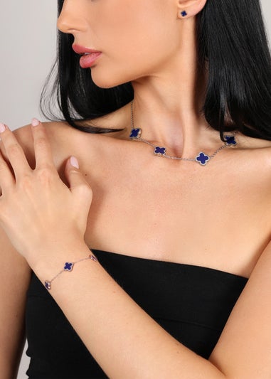 Say It With Silver Blue Clover Gift Set