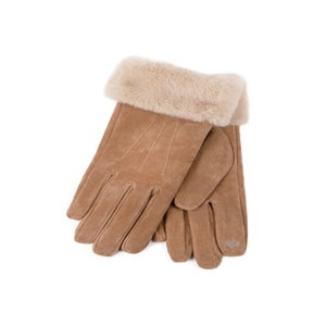 Totes Isotoner Tan Three Point Suede SmarTouch Gloves