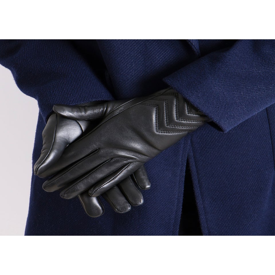 Totes Isotoner Black SmarTouch Cashmere Lined Leather Gloves