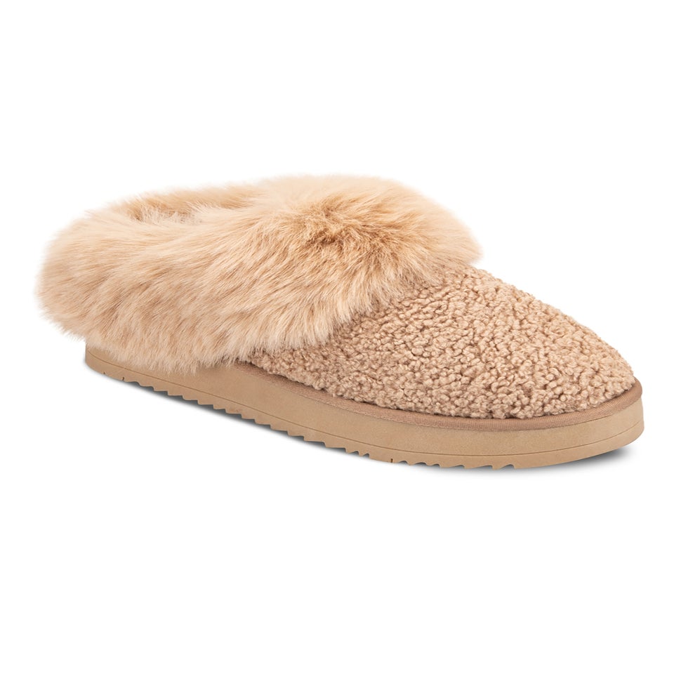 Totes Camel Textured Mule With Chunky Sole