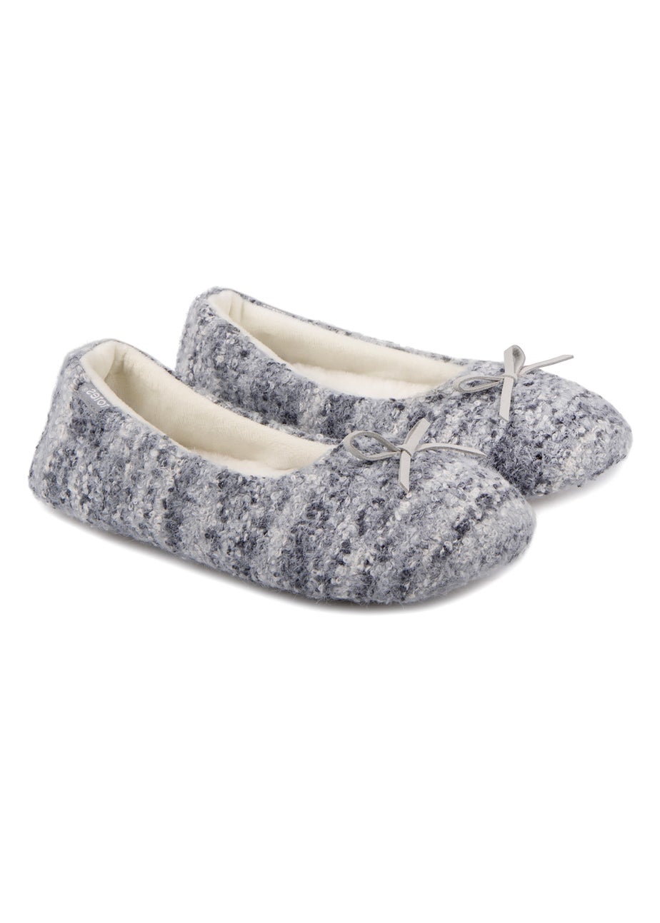 Totes Blue Ladies Knitted Ballet Slippers