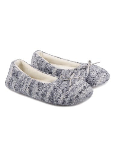 Totes Blue Ladies Knitted Ballet Slippers