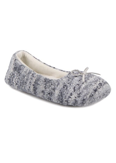 Totes Blue Ladies Knitted Ballet Slippers