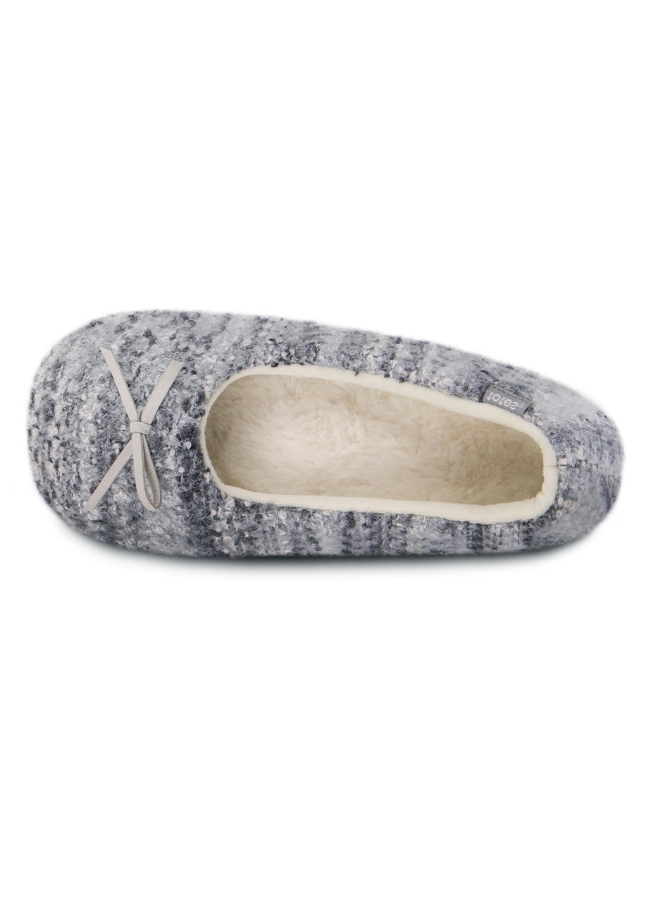 Totes Blue Ladies Knitted Ballet Slippers