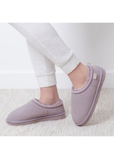 Totes Lilac Microsuede Shoot Slippers