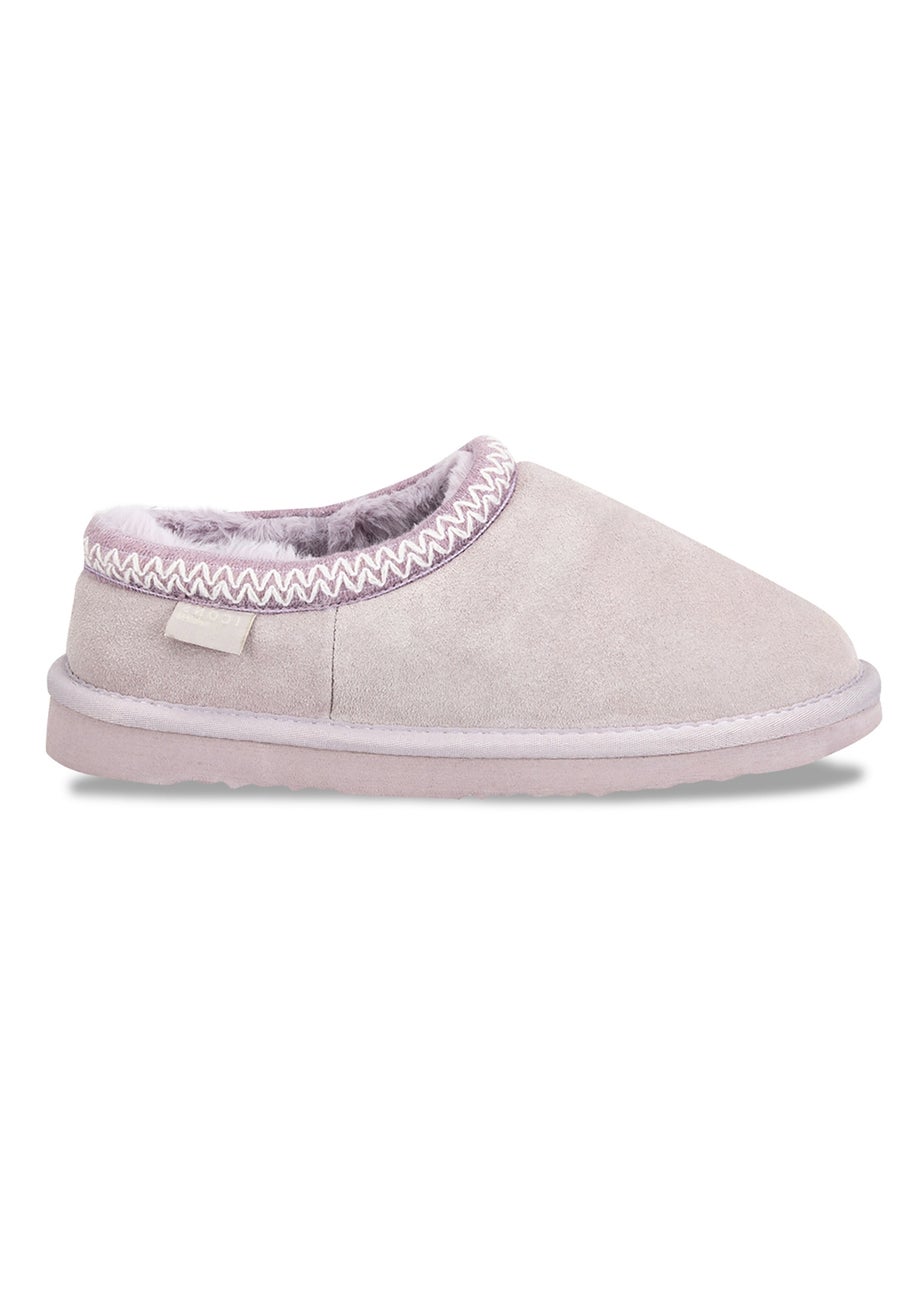 Totes Lilac Microsuede Shoot Slippers