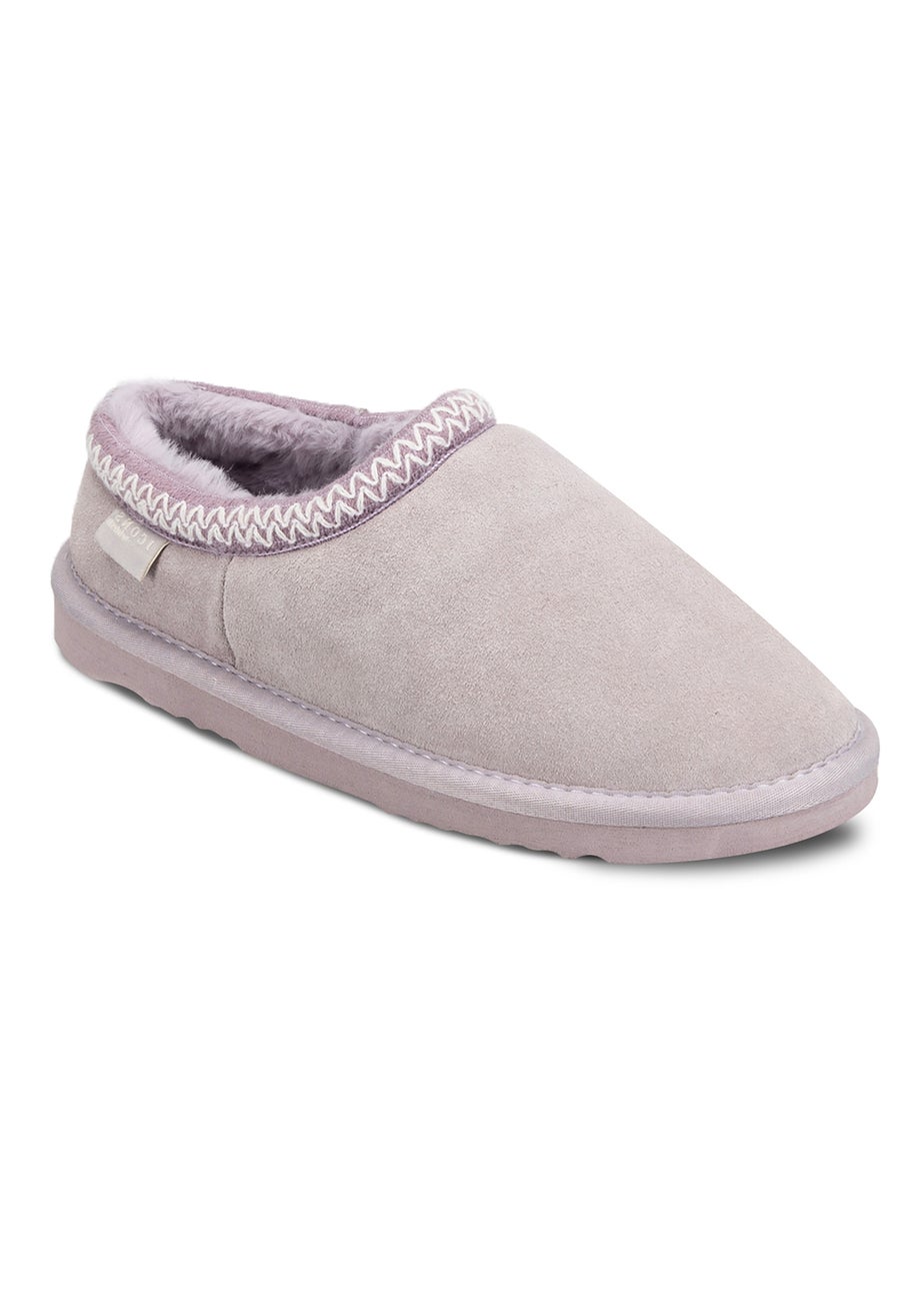 Totes Lilac Microsuede Shoot Slippers