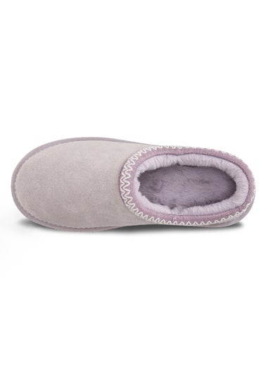 Totes Lilac Microsuede Shoot Slippers