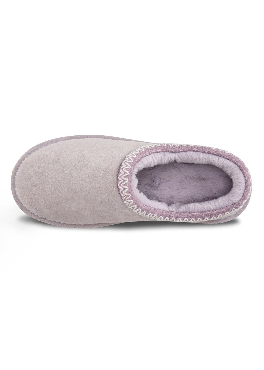 Totes Lilac Microsuede Shoot Slippers