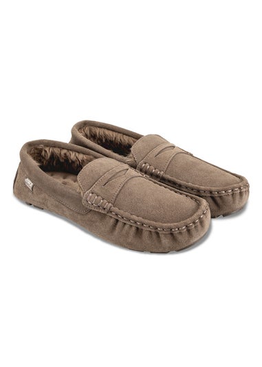 Totes Isotoner Sand Suede Moccasin With Water Repellency
