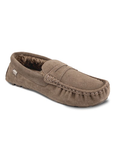 Totes Isotoner Sand Suede Moccasin With Water Repellency