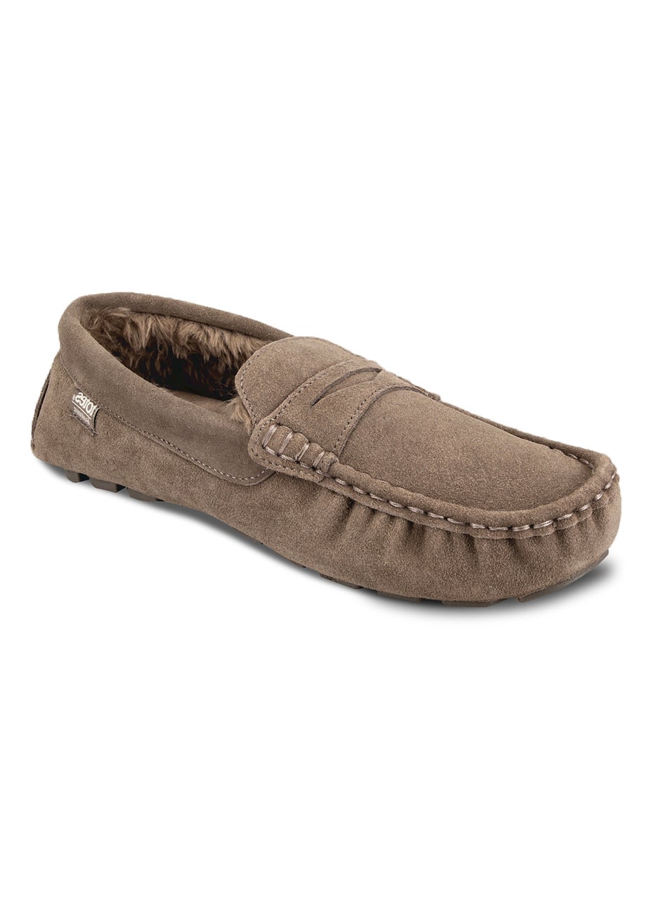 Totes Isotoner Sand Suede Moccasin With Water Repellency