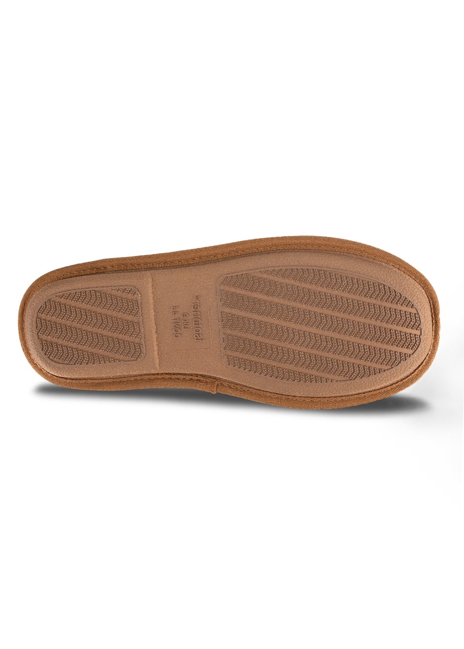 Totes Isotoner Tan Suede Mule With Water Repellency