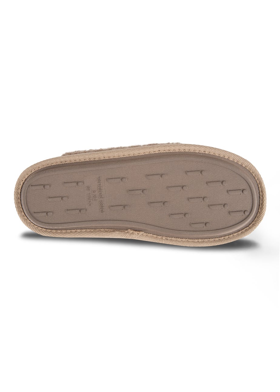 Totes Isotoner Mink Borg Swept Back Mule