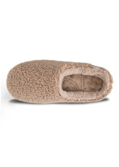 Totes Isotoner Mink Borg Swept Back Mule