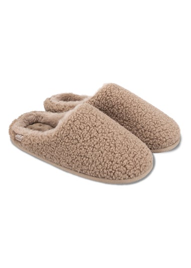 Totes Isotoner Mink Borg Swept Back Mule