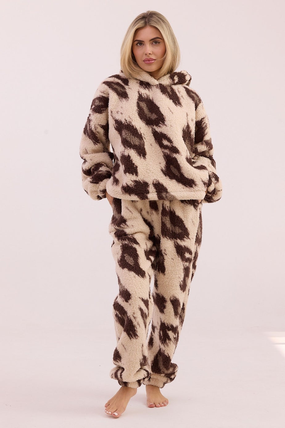 JimJam Brown Oversized Animal Print Twosie