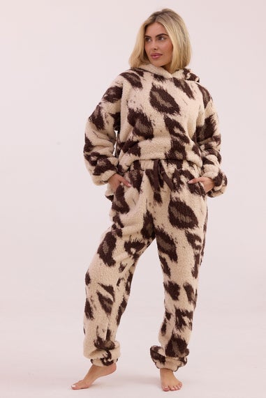 JimJam Brown Oversized Animal Print Twosie