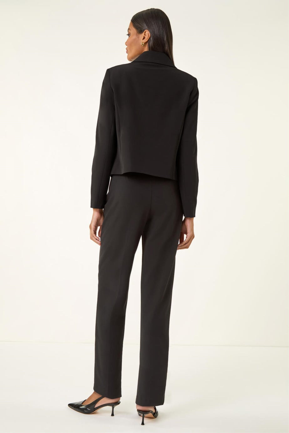 Roman Black Smart Buttoned Pocket Jacket