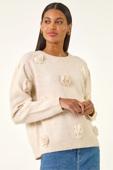 Roman Natural Delicate Rose Knit Jumper