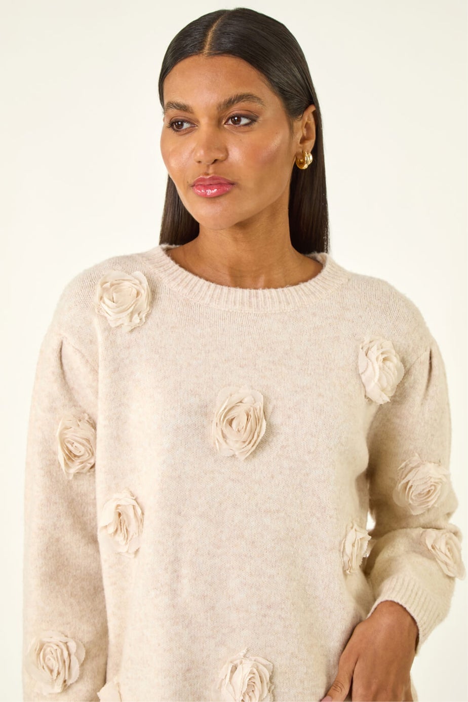 Roman Natural Delicate Rose Knit Jumper