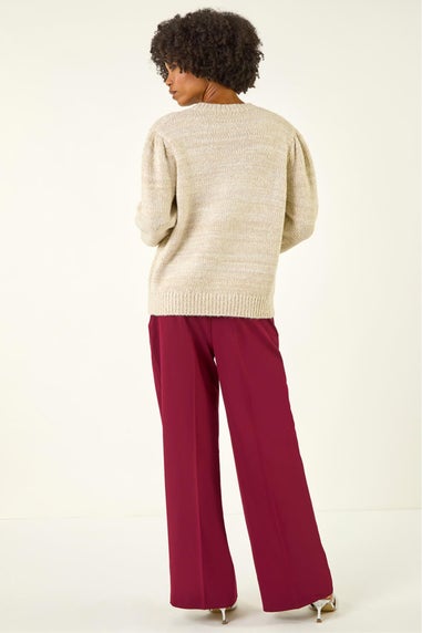 Roman Ivory Sequin Cherry Knit Jumper