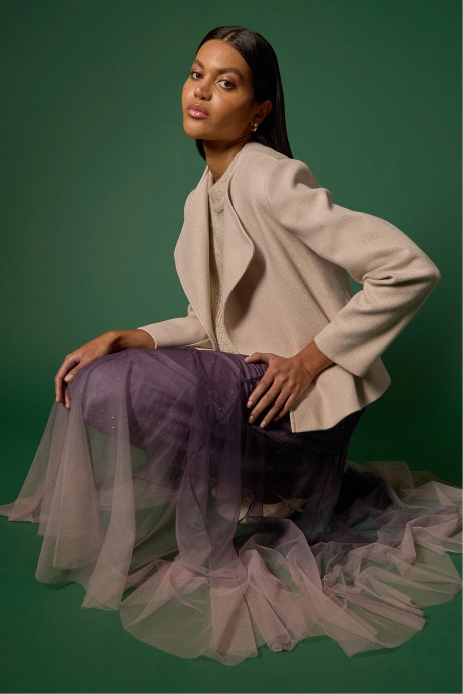 Roman Biscuit Waterfall Edge Jacket