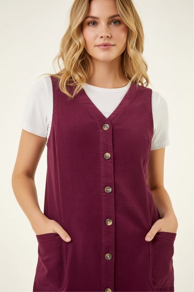 Roman Port Cotton V-Neck Button Pocket Dress
