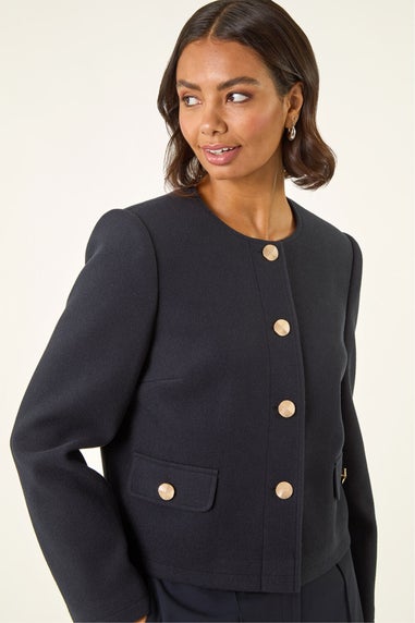 Roman Navy Buttoned Pocket Jacket