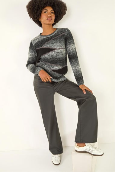 Roman Black Colour Block Knit Jumper