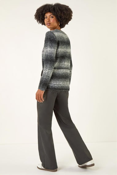 Roman Black Colour Block Knit Jumper