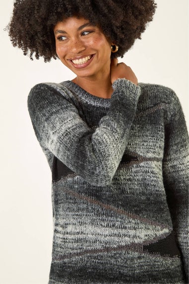 Roman Black Colour Block Knit Jumper