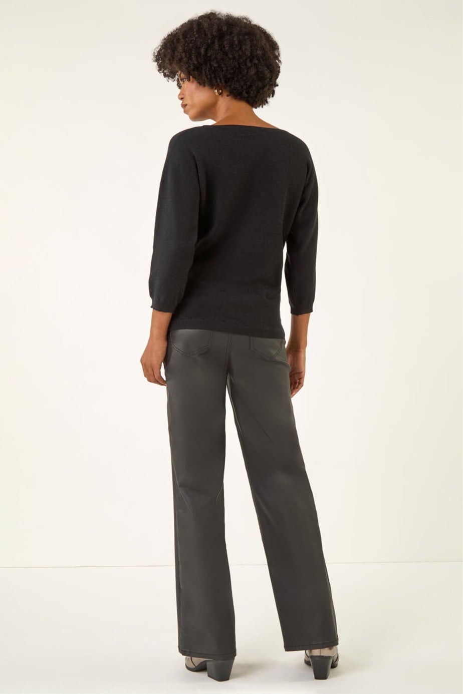 Roman Black Embellished Floral Sequin Knit Jumper