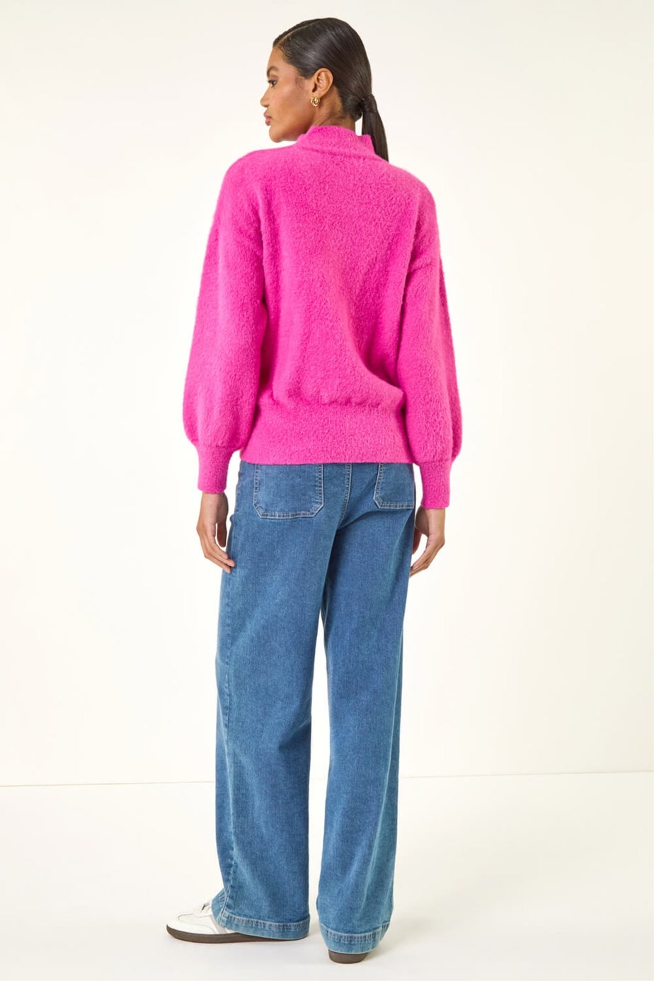 Roman Pink Festive Sequin Bow Knit Jumper