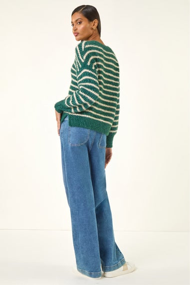 Roman Forest Fluffy Stripe Knit Jumper