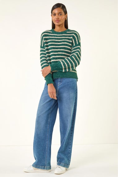 Roman Forest Fluffy Stripe Knit Jumper
