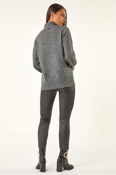 Roman Grey Petite Sparkly Knit Jumper