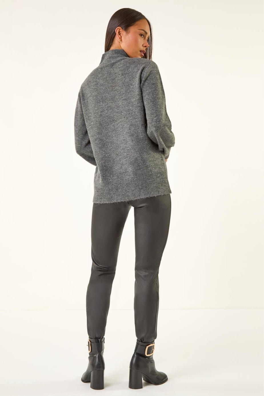 Roman Grey Petite Sparkly Knit Jumper