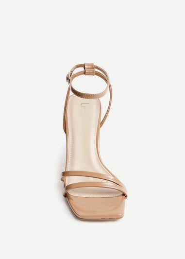 Linzi Gesture Deep Nude Faux Leather Strappy High Heel