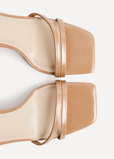 Linzi Gesture Deep Nude Faux Leather Strappy High Heel