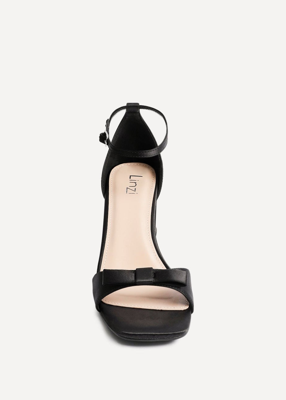 Linzi Orena Black Satin Block Heel