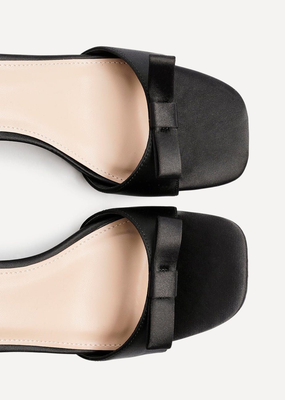 Linzi Orena Black Satin Block Heel