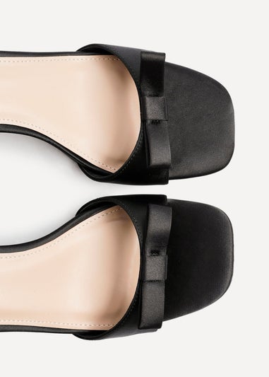 Linzi Orena Black Satin Block Heel