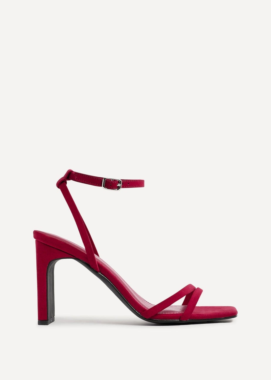 Linzi Gesture Burgundy Faux Suede Strappy High Heel