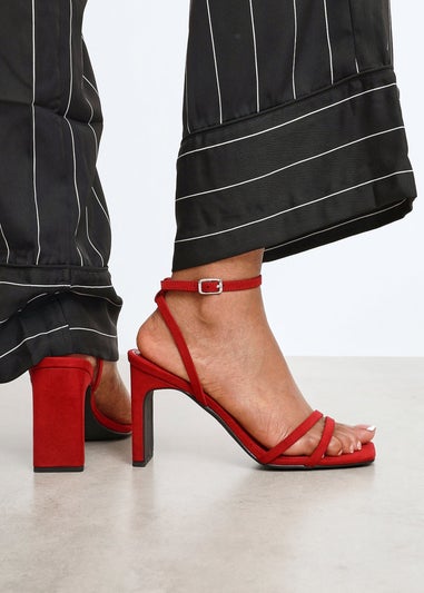 Linzi Gesture Burgundy Faux Suede Strappy High Heel