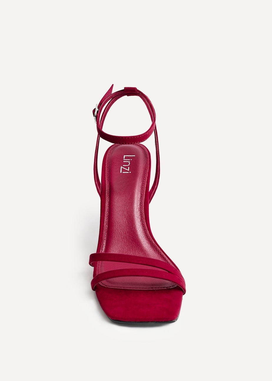 Linzi Gesture Burgundy Faux Suede Strappy High Heel