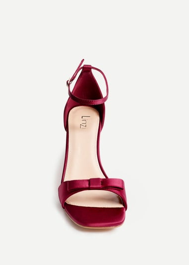 Linzi Orena Red Satin Block Heel