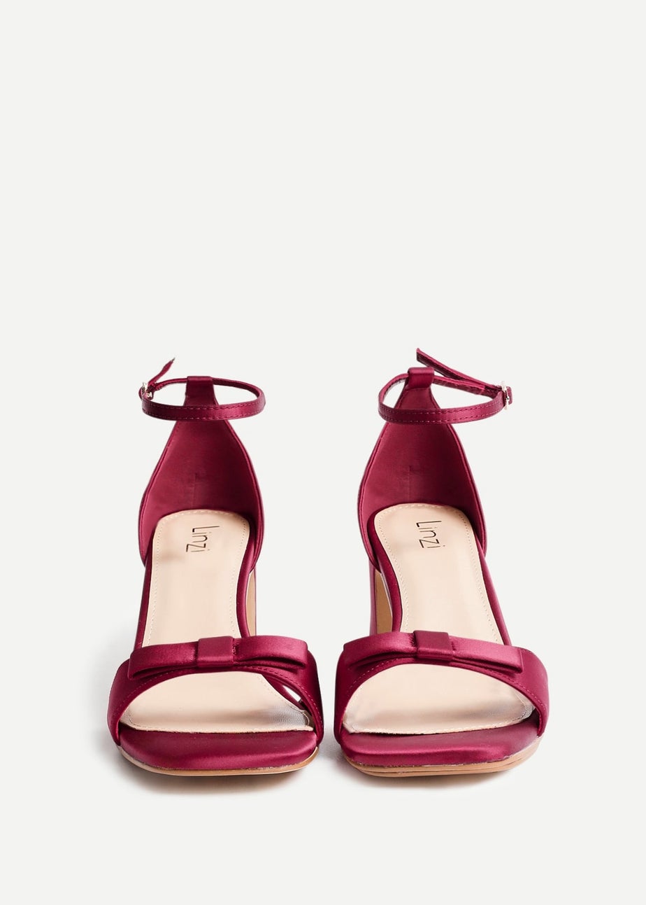 Linzi Orena Red Satin Block Heel
