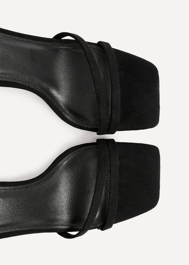 Linzi Gesture Black Faux Suede Strappy High Heel